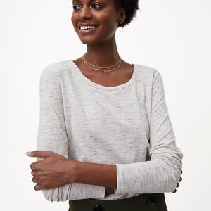 BNWT LOFT shimmer stripe long sleeve tee.